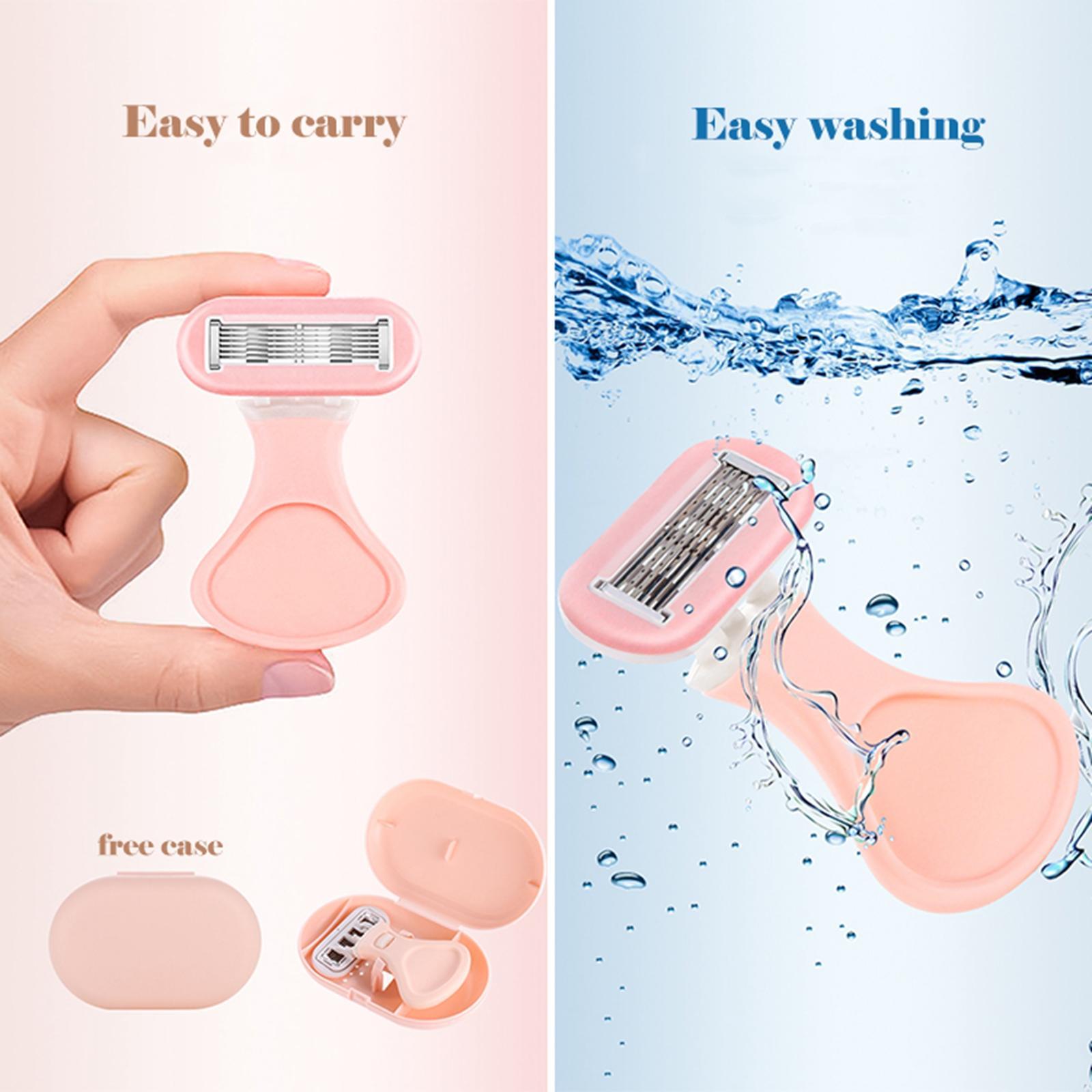 Mini Women's Razor, Non Slip Manual Shaving Razor Compact Trimmer for Thigh Arm Armpit