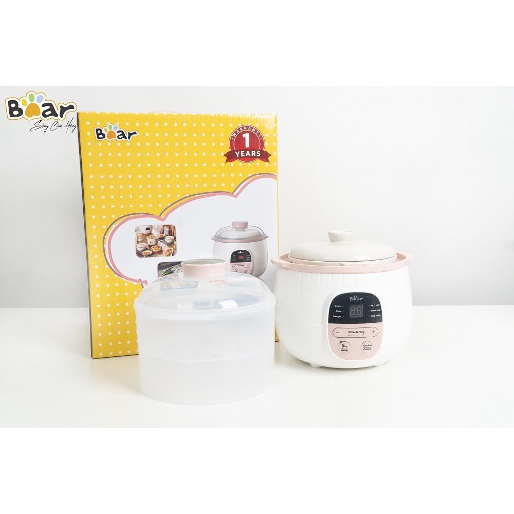 Nồi Nấu Chậm 2,5L Bear Đa Năng Nấu Cháo, Chưng Yến SUBE003 - Hàng Chính Hãng