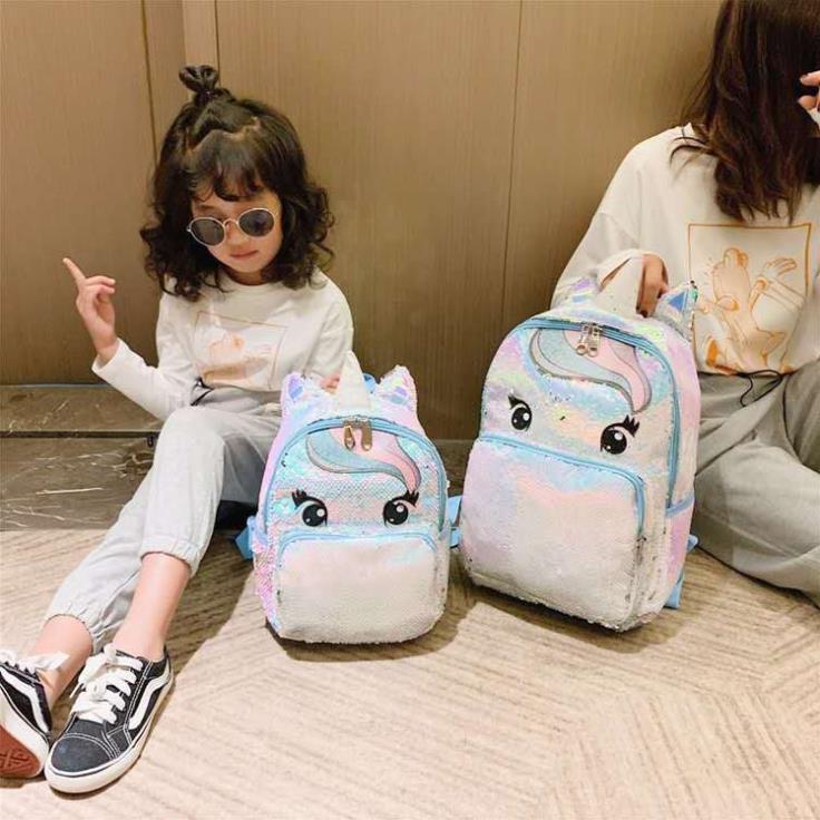 Balo trẻ em hình pony sừng size nhỏ, balo cho bé mẫu giáo kim tuyến lấp lánh cực xinh - SIÊU HOT