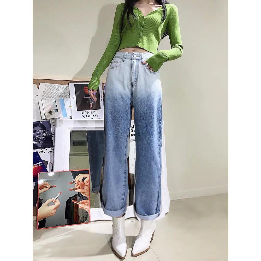 Quần jean baggy suông ống rộng loang màu BIG SIZE phom rộng to dài cực đẹp 3248