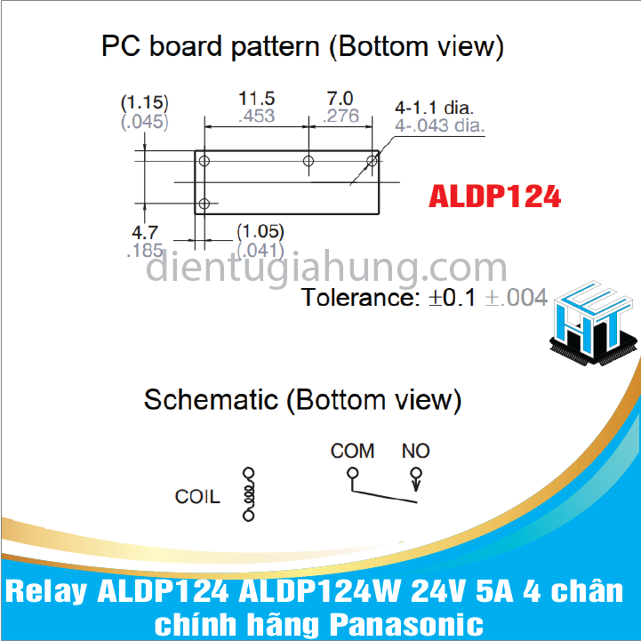 1 Con Relay ALDP124 ALDP124W 24V 5A 4 chân