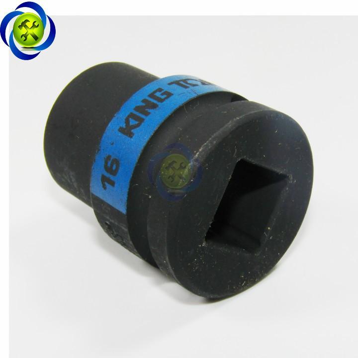 Tuýp đen ngắn Kingtony 453516M 16mm 1/2 6 cạnh