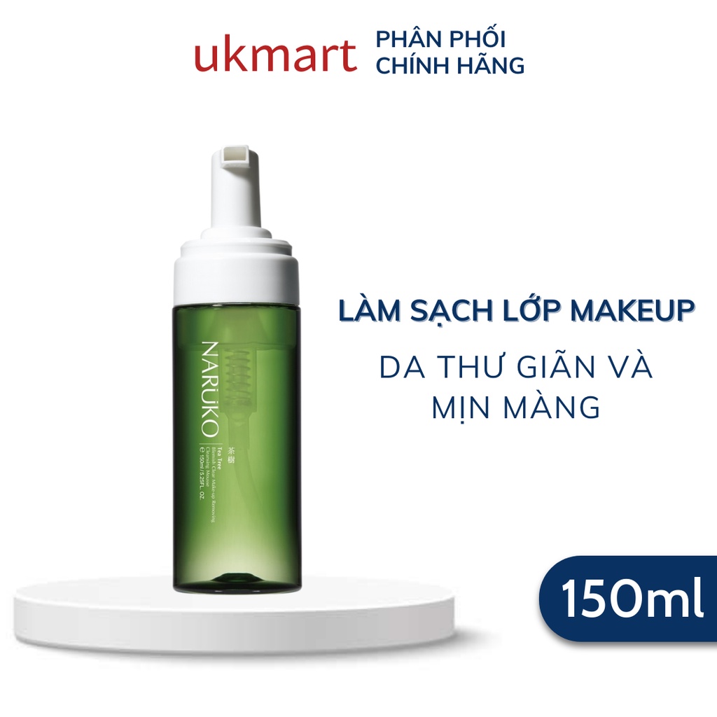 Nước Tẩy Trang Dạng Bọt Naruko Tràm Trà Tea Tree Blemish Clear Makeup Removing Cleansing Mousse 150 ml