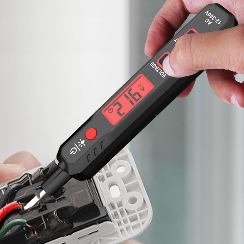 Bút thử điện cao cấp mà hình LCD rõ nét, Bút thử điện đo thông mạch, kiểm tra dây lửa dây mass có còi báo