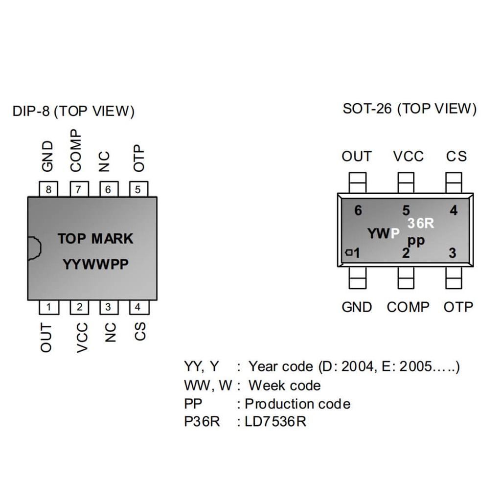 linh kiện Chip LCD LD7536RGL LD7536R 7536R 7536 36R SOT-23-6