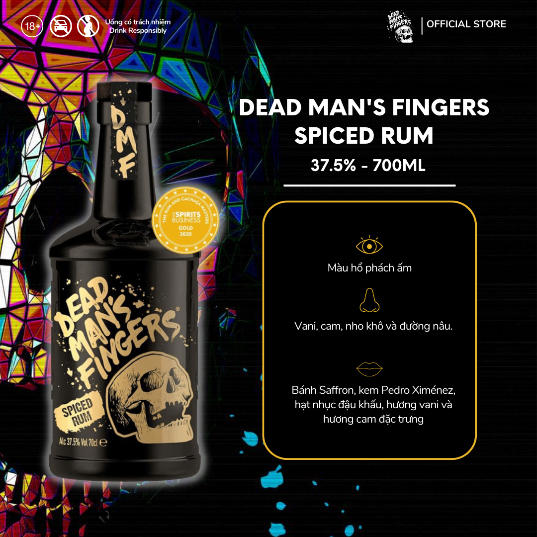 Rượu Dead Man's Fingers Spiced Rum 37.5% 700ml