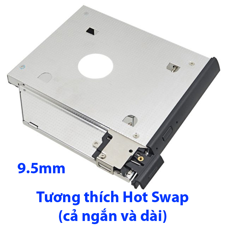 Caddy bay chuẩn SATA 9.5mm 12.7mm nhôm sần cao cấp, tặng tovit