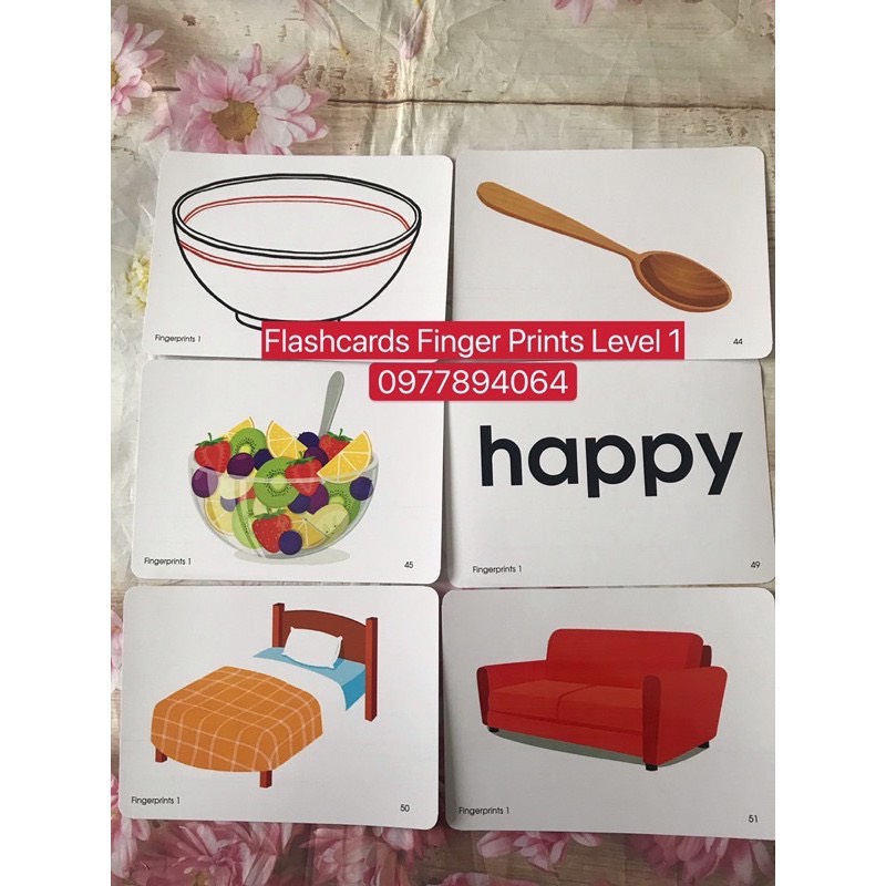 FLASHCARDS FINGER PRINT 1,2,3-khổ A5 ép plastic bền đẹp