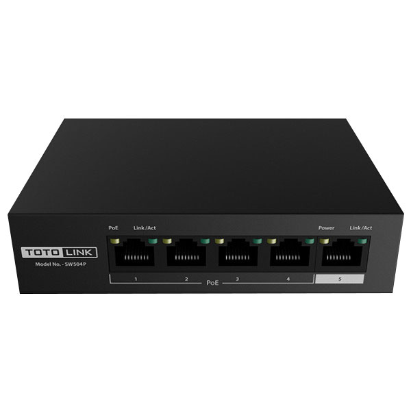 Bộ chuyển đổi 5-Port 10/100Mbps PoE Powered - SW504P-Hàng Chính Hãng