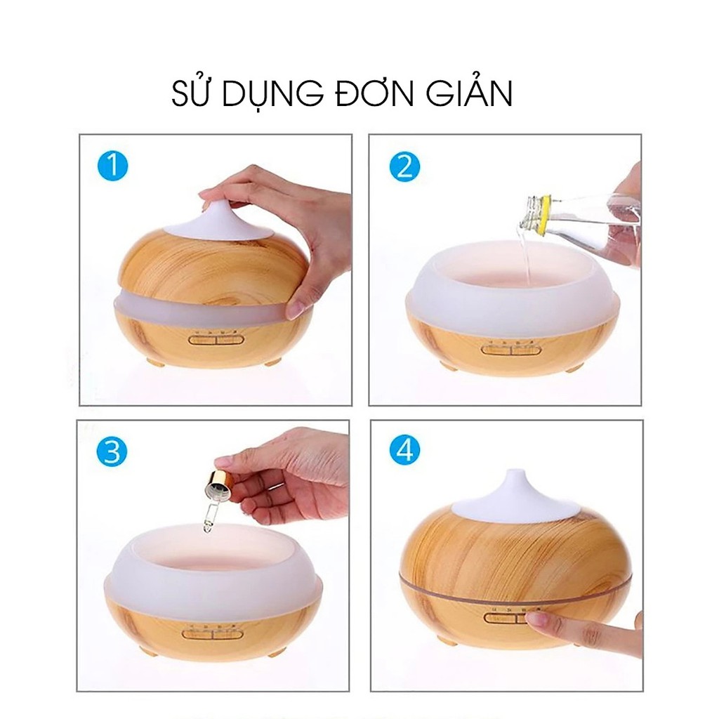 Máy Xông Tinh Dầu ,Máy Khuếch Tán Tinh Dầu  Bí Ngô 550ml Tặng 1 Chai Sả Chanh  10ml Nhập Khẩu Ấn Độ | Phun Sương Phòng 30m2 | Kèm Remote Điều Khiển| Đèn Led 7 Màu| Chế Độ Hẹn Giờ