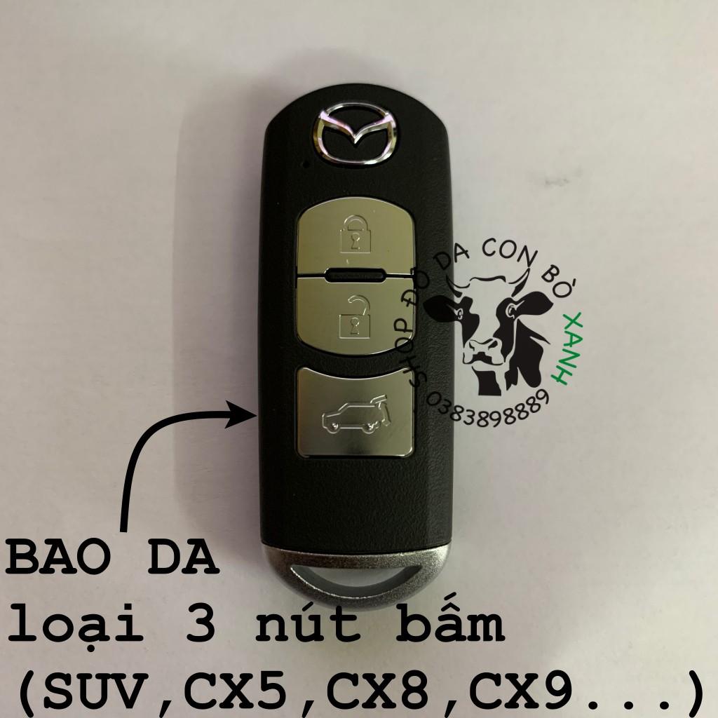 Bao da dành cho chìa khoá Mazda 2, Mazda 3, Mazda 6, CX5, CX8, CX9 handmade da thật 002