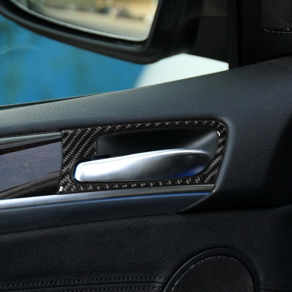 Set 4 Miếng Dán Tay Cầm Cửa Xe Hơi Bằng Sợi Carbon Dành Cho Bmw X5 E70 E71 2008-2014