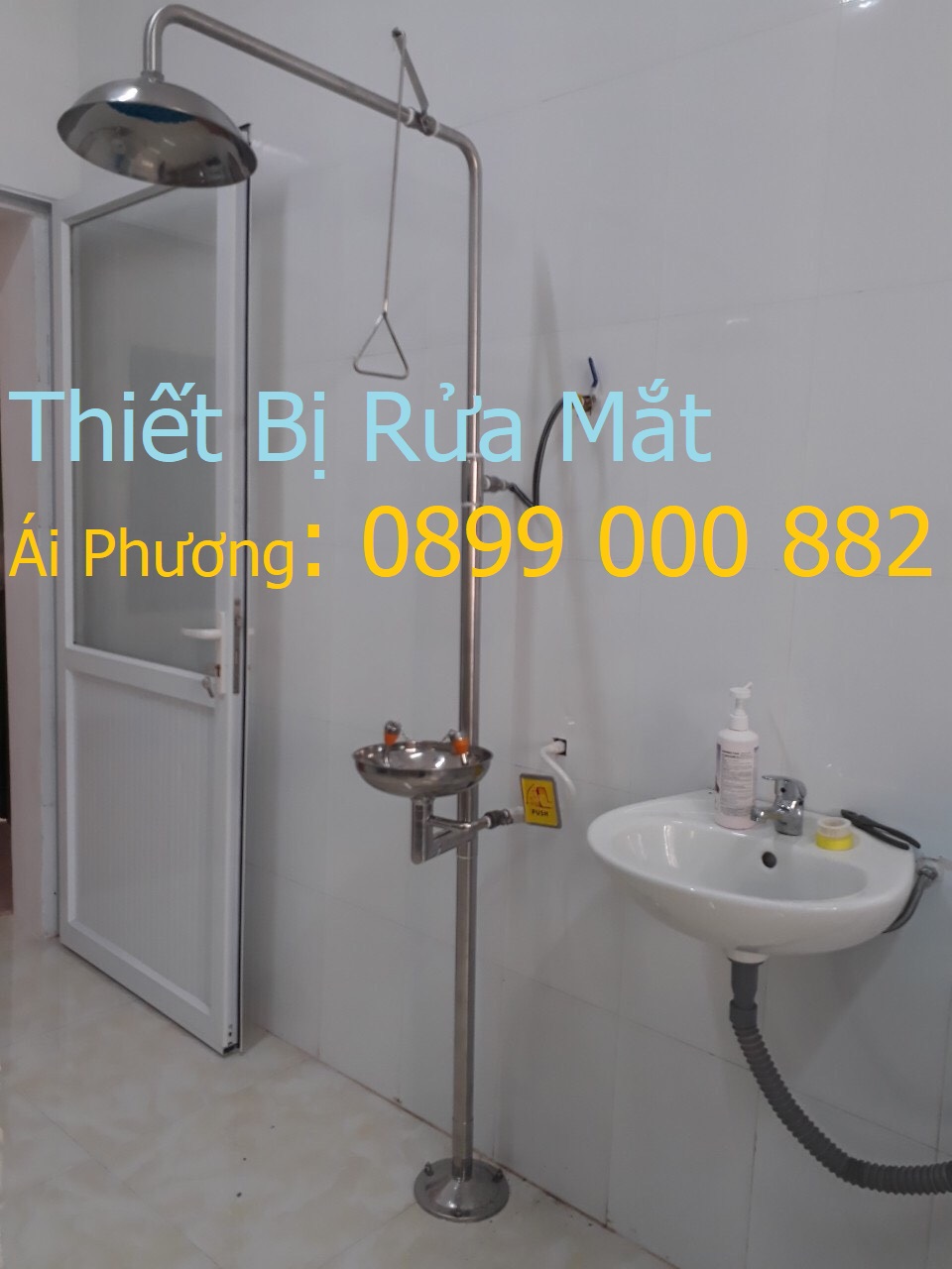 Thiết bị rửa mắt khẩn inox 304