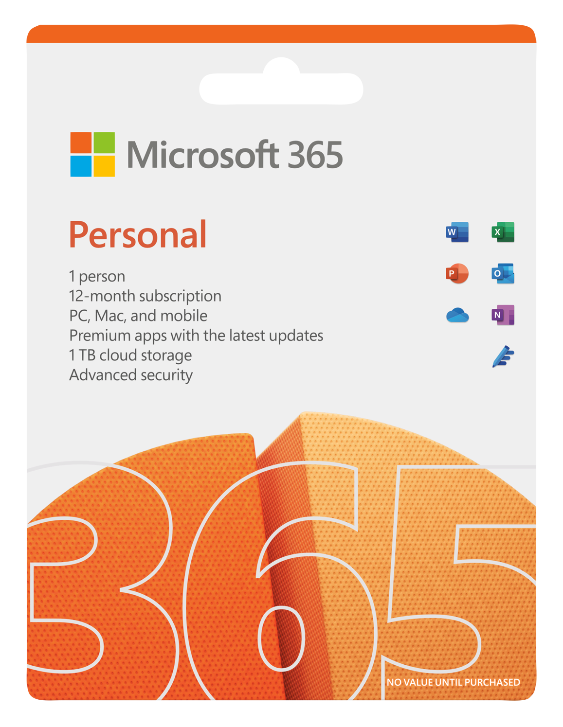 Phần mềm Microsoft 365 Personal English APAC EM Subscr 1YR Medialess P8 - Hàng Chính Hãng