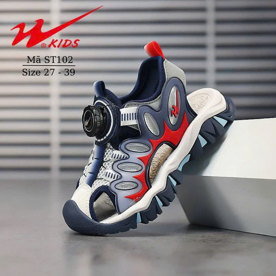 Sandal bít mũi bé trai 3 - 15 tuổi W.Kids dáng thể thao năng động cá tính đi học đi biển mùa hè ST102