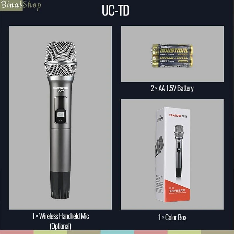 Takstar UC-4R - Micro Không Dây UHF Cho Karaoke, Hội Nghị, Giảng Dạy, Phát Thanh Phạm Vi Thu 100m - Hàng Chính Hãng