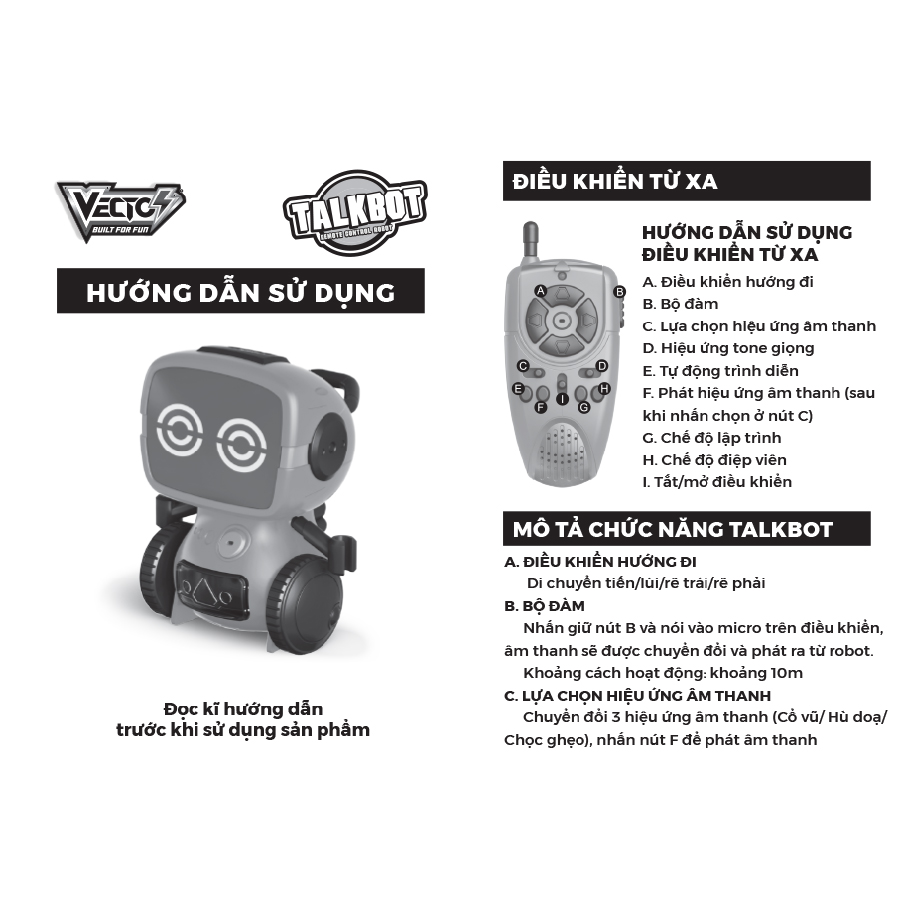 Đồ Chơi Robot Talkbot Thông Minh Điều Khiển Từ Xa VECTO VT1903