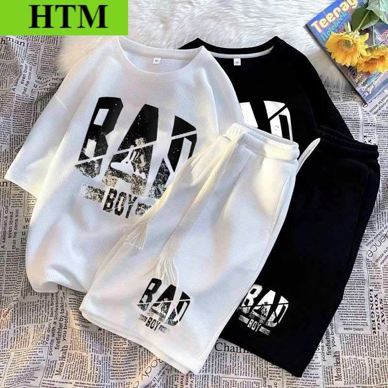 Bộ Thể Thao Nam Đồ Bộ Quần Áo Mùa Hè Cộc Tay Vải Thun Lạnh Đẹp in Chữ BAD Siêu Ngầu  Siêu Đẹp HTM FASHION