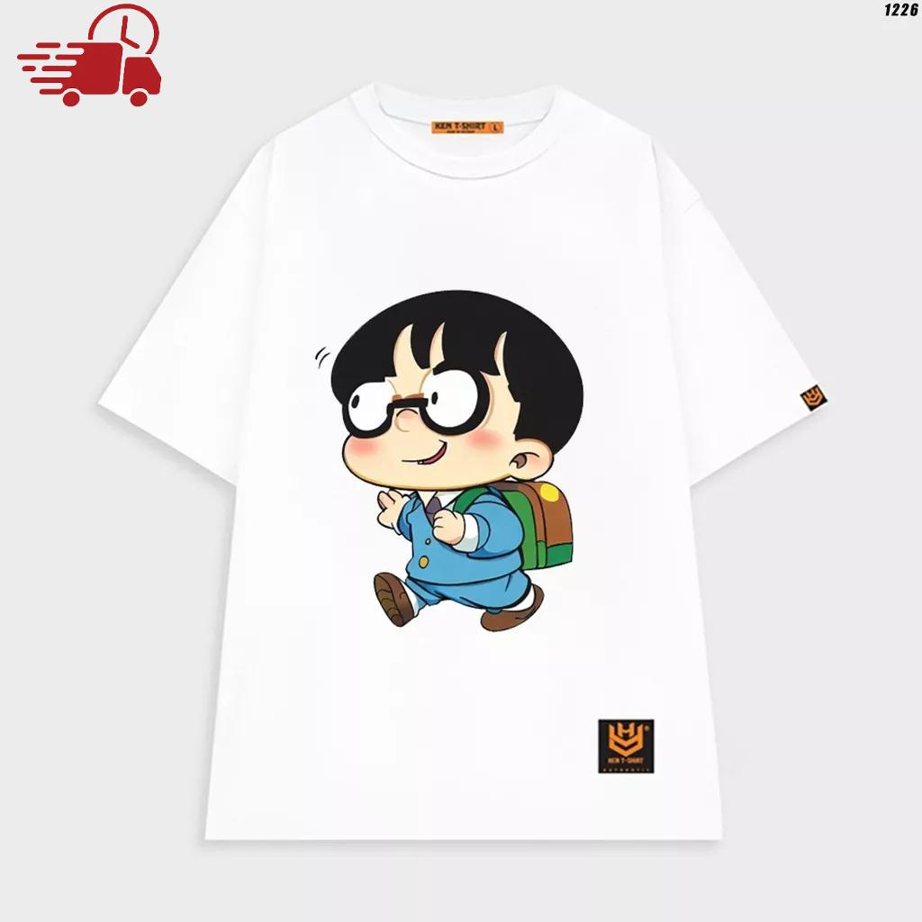 Áo thun tay lỡ áo phông trơn nam nữ unisex in hoạt hình vui nhộn