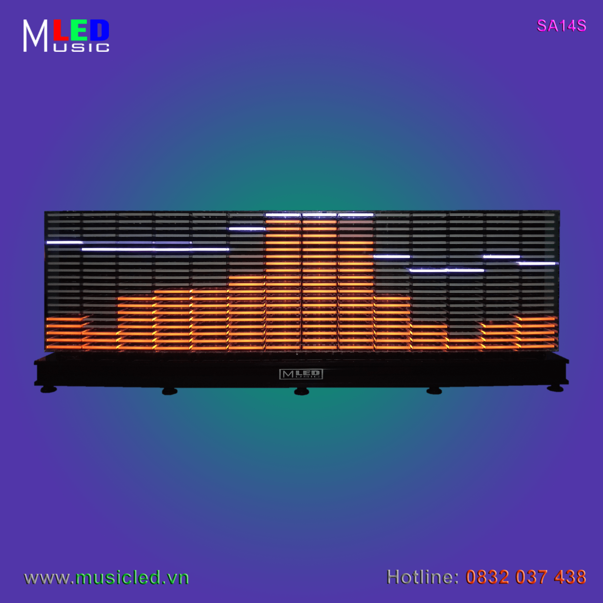 Dàn đèn Music LED nháy theo tần số nhạc 14 cột để bàn