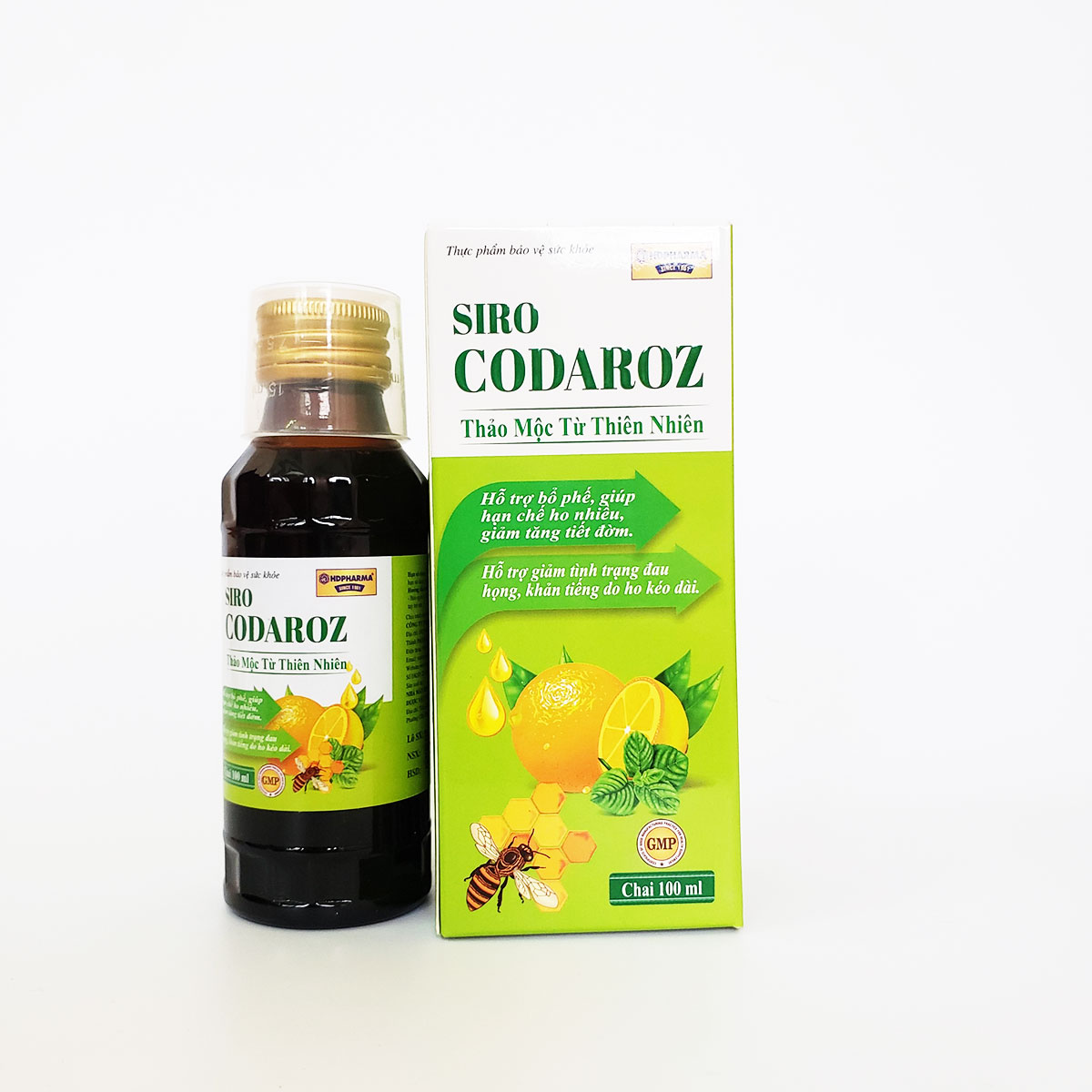 Siro Codaroz bổ phế, giảm ho long đờm, giảm đau rát họng, khản tiếng chai 100ml