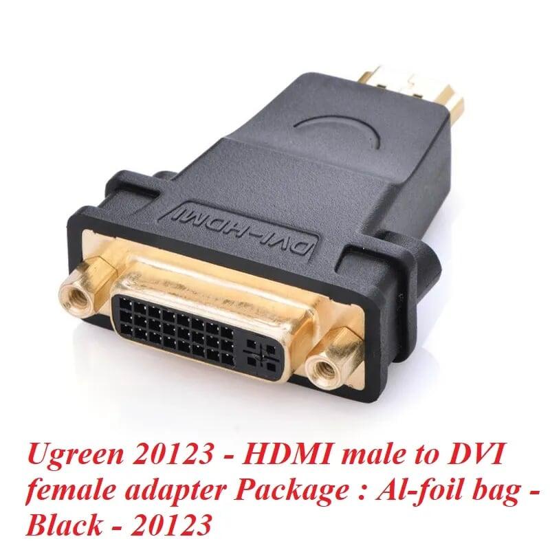 Ugreen UG2012320123TK Màu Đen Đầu chuyển đổi HDMI sang DVI 24 + 5 âm - HÀNG CHÍNH HÃNG