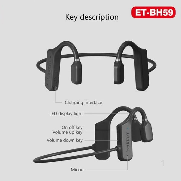 Tai nghe Bluetooth EARLDOM ET-BH59 (QUA XƯƠNG) - Hàng chính hãng