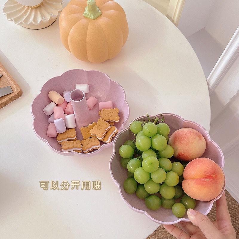 Hộp Đựng Trái Cây Hai Tầng Có Nắp Đậy Để Bàn Tiện Dụng