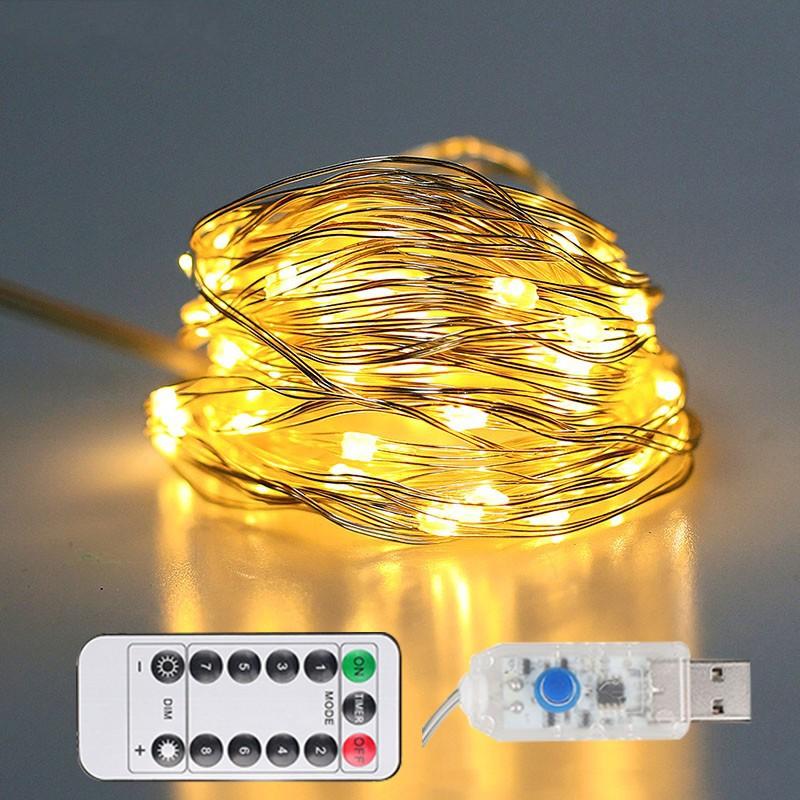 Dây Đèn Led 10m 8 Chế Độ Điều Khiển Từ Xa Chống Thấm Nước Trang Trí Nhà Cửa