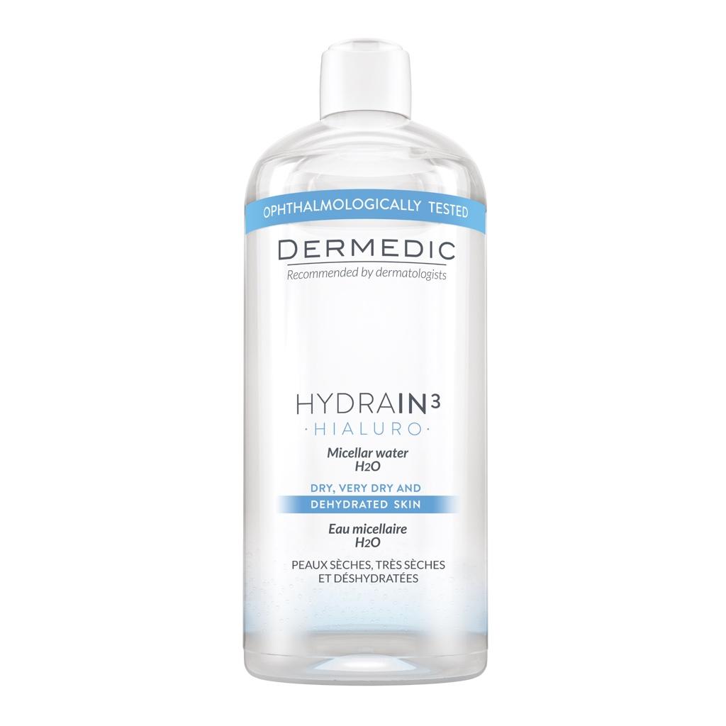 Nước tẩy trang dành cho da khô và da mất nước Dermedic Hydrain3 Micellar Water H2O 500ml