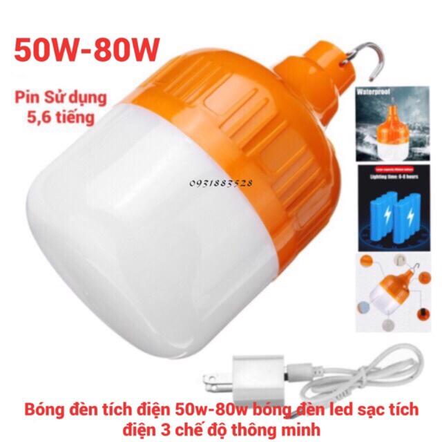 Bóng đèn tích điện Đèn Led tích điện sạc usb 100w dùng 6h đến 8h tiện lợi cho gia đình