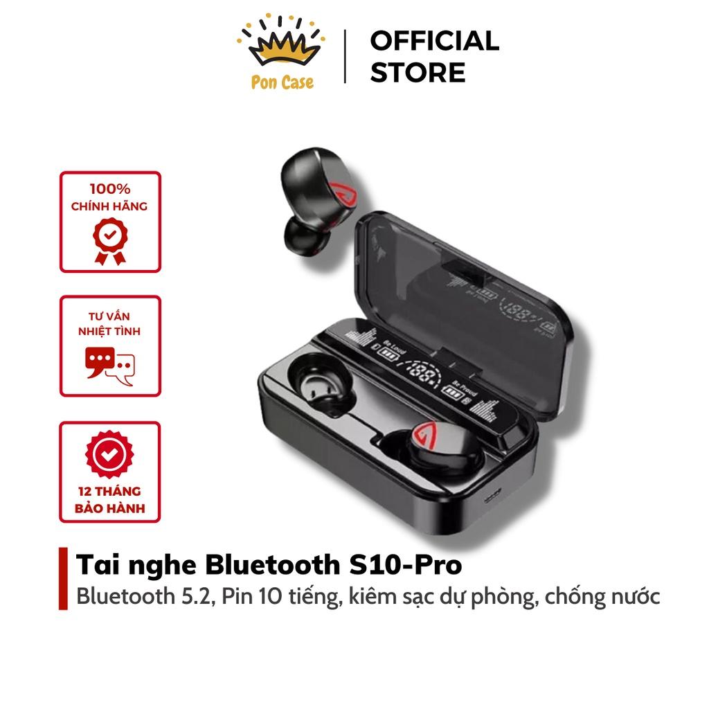 Tai nghe bluetooth gaming S10 Pro cao cấp, cảm ứng, hỗ trợ đàm thoại, nghe nhạc, kiêm sạc dự phòng Pon Case