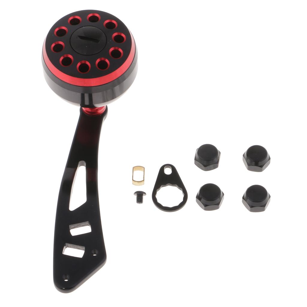 Power Fishing Reel Handle with Knob Baitcasting Reel Handle Rocker Arm Gold