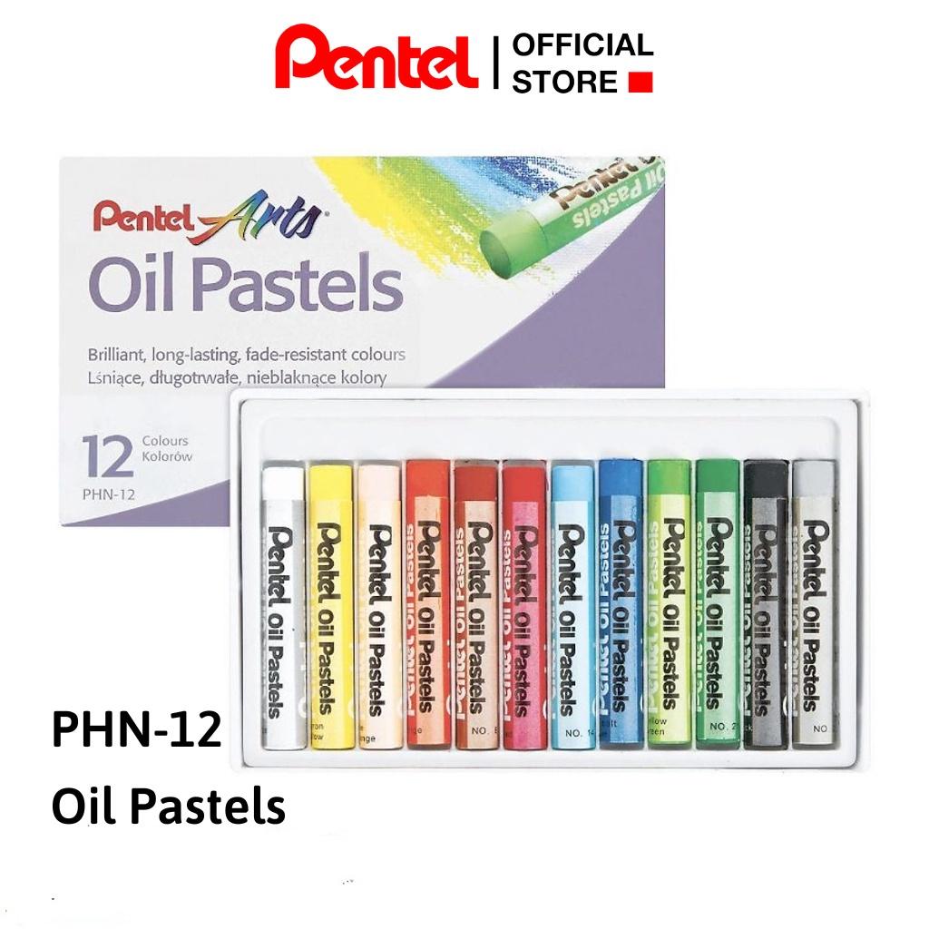 Sáp Màu Dầu Pentel Oil Pastel 12 màu PHN-12 | Màu Sắc Tươi Sáng | An Toàn Không Độc Hại