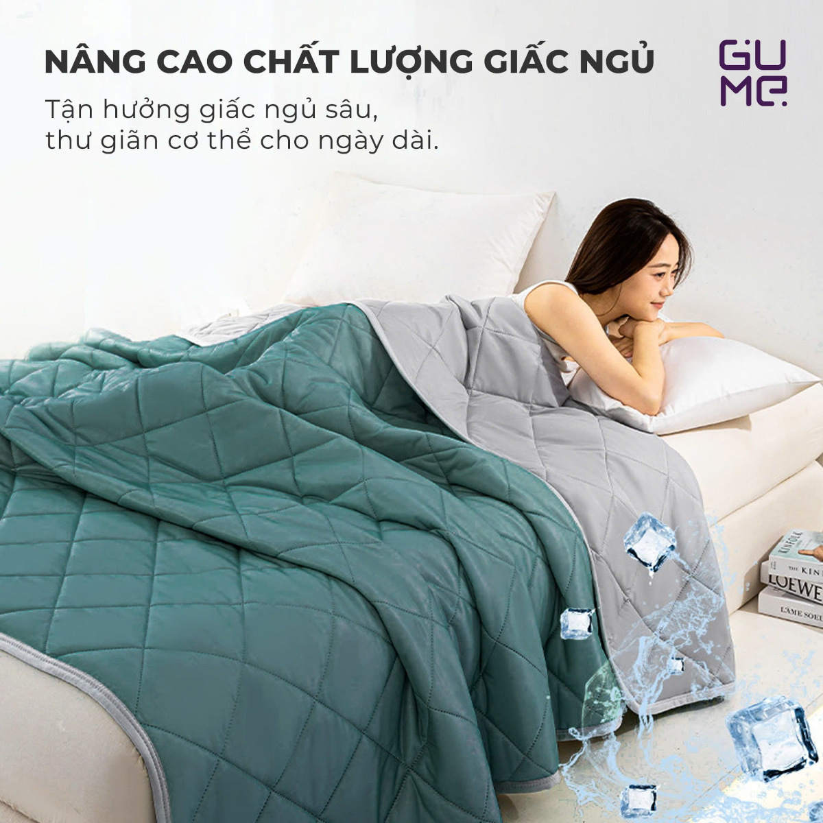 Chăn điều hoà Hàn Quốc GM-P6066, chăn lạnh thoáng khí, Kích thước 2mx2m3, mềm mịn thoải mái 4 mùa