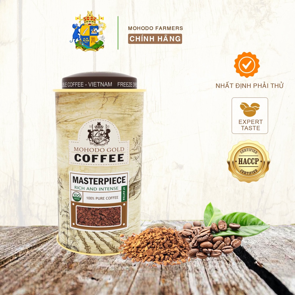 Cafe Mohodo Harmony Gold Được Làm Từ Arabica x Robusta Nguyên Chất Sấy Lạnh Hòa Tan Cao Cấp Hương Vị Châu Âu 100G