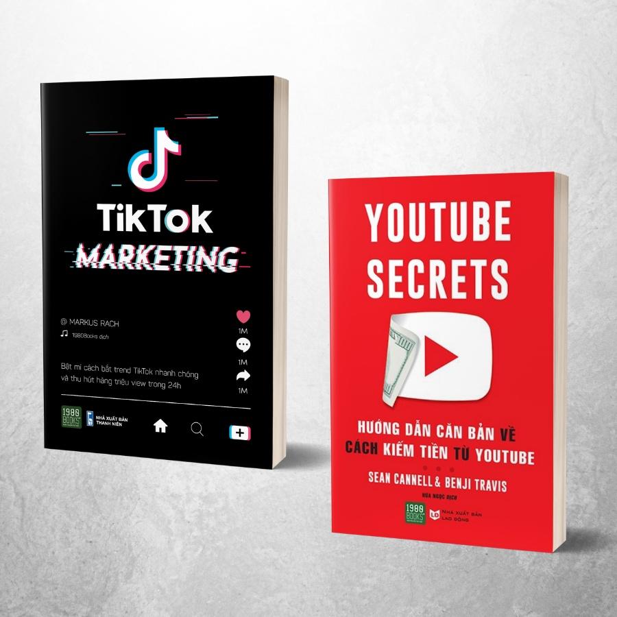 Sách - Combo Bật Mí Cách Kiếm Triệu View Từ Mạng Xã Hội Tiktok Marketing và Hướng Dẫn Căn Bản Cách Kiếm Tiền Từ Youtube - 1980Books