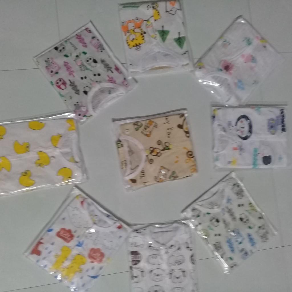 Combo 5 bộ cotton giấy thông hơi khuy giữa cho bé trai bé gái