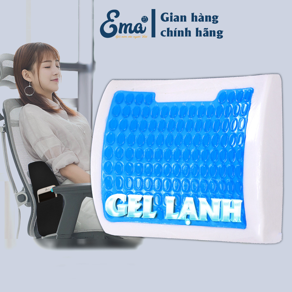 Bộ gối tựa lưng và đệm lót ghế chống đau xương cụt Ema loại có gel cao cấp cho dân văn phòng, lái xe, sinh viên