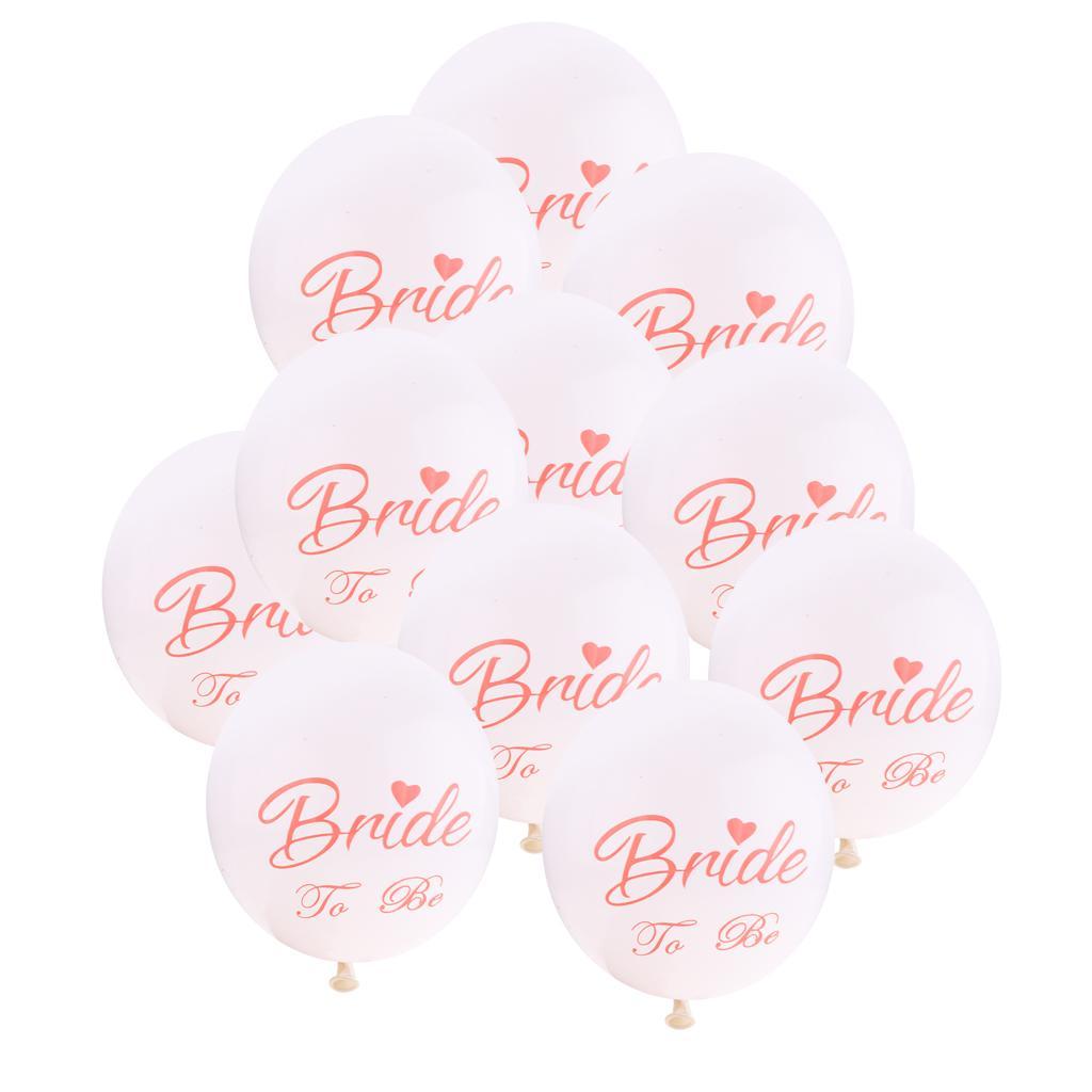 20 Pieces Latex White Balloon Pink Printed Wedding Bridal Shower