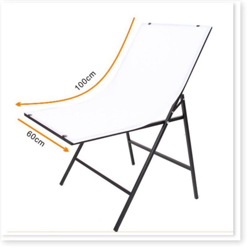 Ghế chụp sản phẩm lấy sáng StudioChair 60x100cm kèm phông nền trắng nhựa PVC