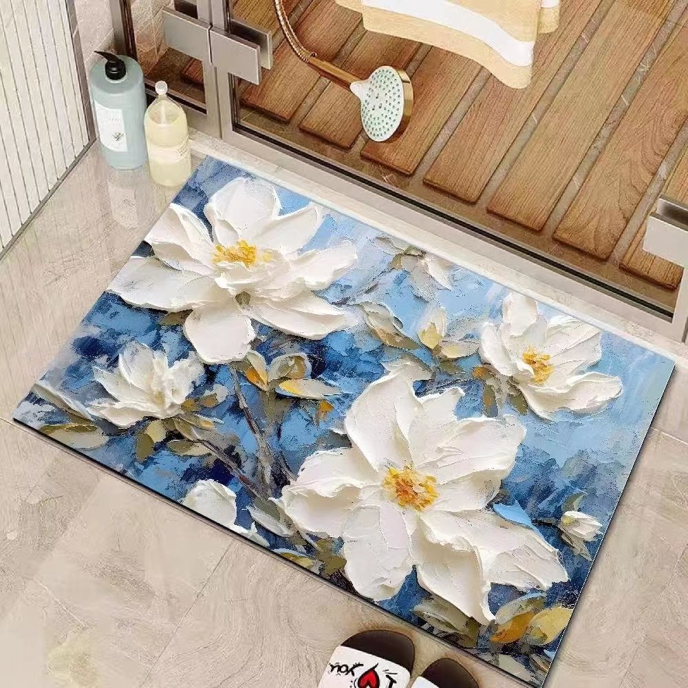 Thảm Lau Chân, Lót Sàn Nhà Tắm - Thảm Silicon 3D cực đẹp, thấm hút nước - 40x60cm - 50x80cm
