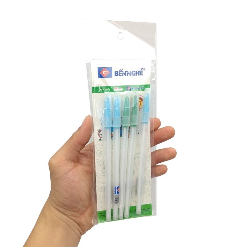 Vỉ 5 Cây Bút Bi 0.5mm Bến Nghé L-16