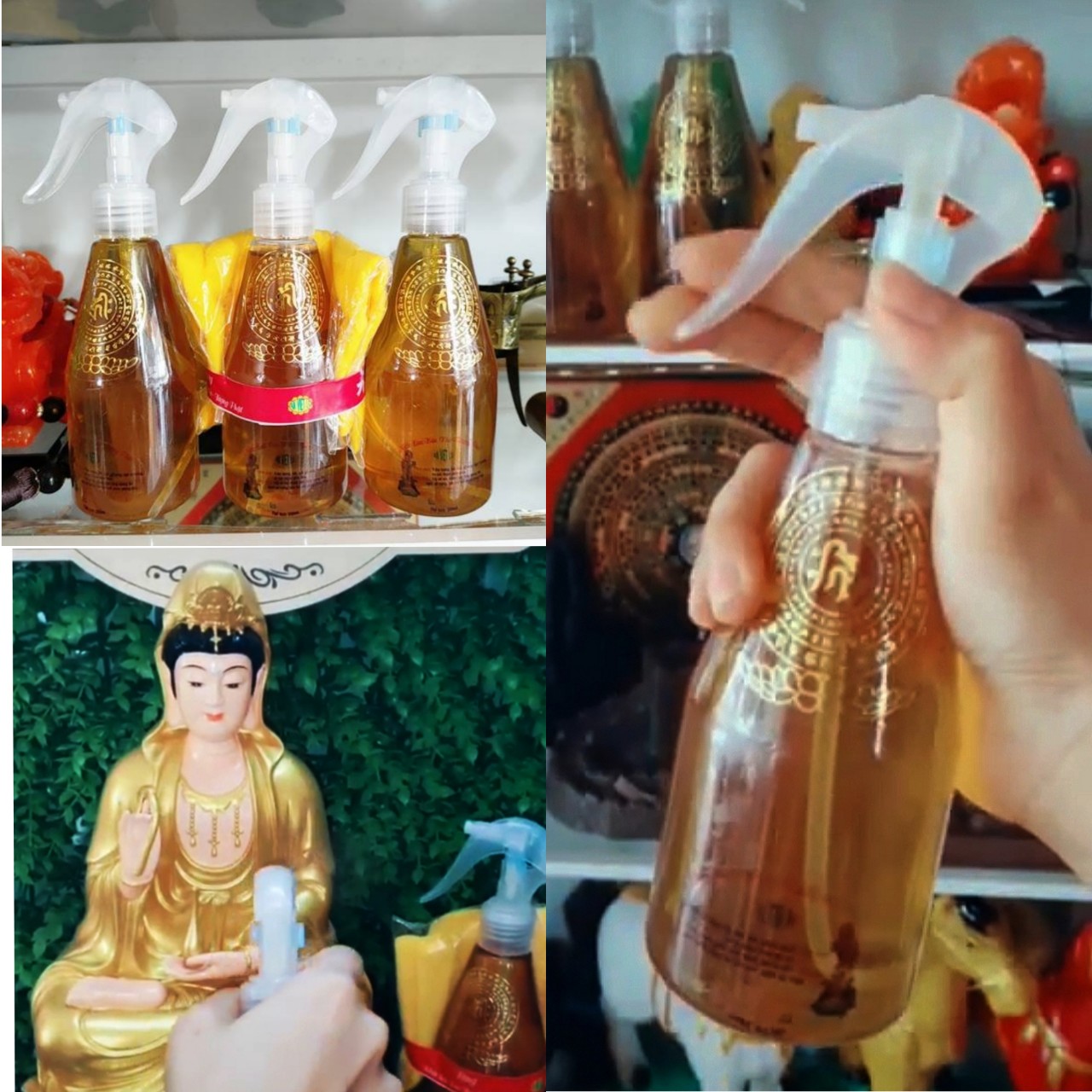 Nước tắm lau Tượng, Phật, đồ thờ cúng (tặng kèm khăn lau)