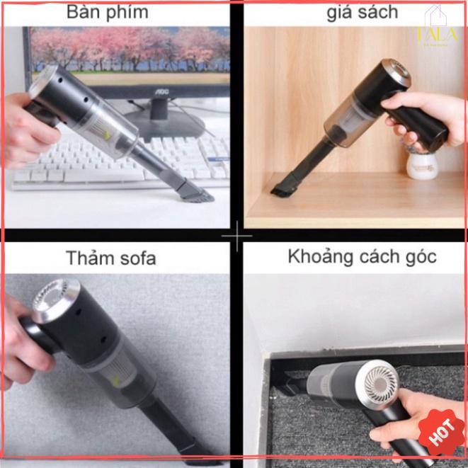 Máy Hút Bụi Cầm Tay Mini Không Dây Siêu Tiện Lợi, Hút Bụi Xe Ô Tô, Giường Nệm, Hút Lông Chó Mèo Đa Chức Năng