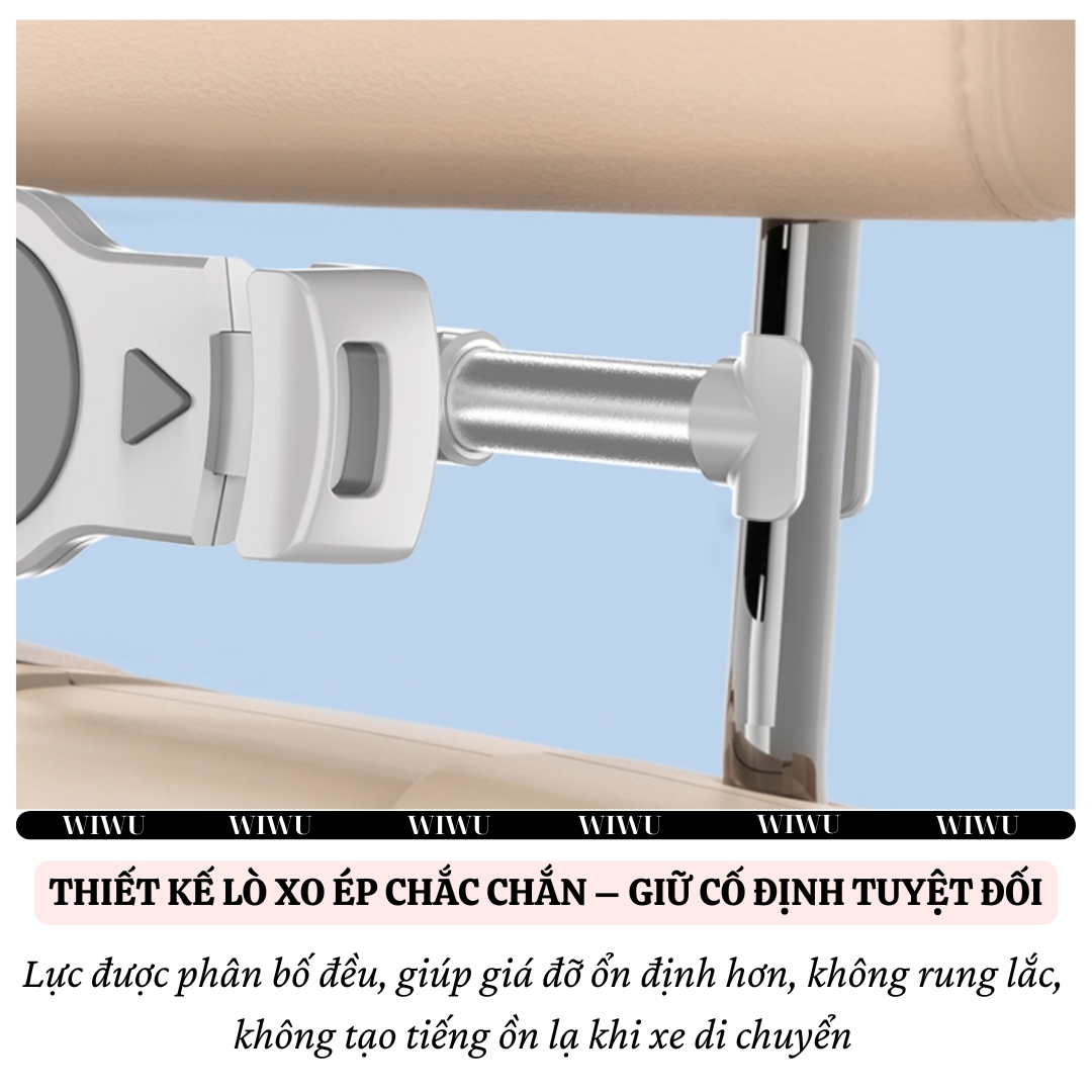 Giá Đỡ Điện Thoại /cho iPhone / cho iPad / máy tính bảng Gắn Tựa Đầu Ghế sau Ô Tô hiệu WIWU Lazy Bracket CH017 xoay 360 Thiết bị 4.7 - 13 inch - hàng nhập khẩu