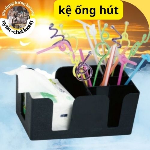 Khay Đựng Cốc Trà Sữa Mini- Khay Đựng Ống Hút, Giấy Ăn Mica