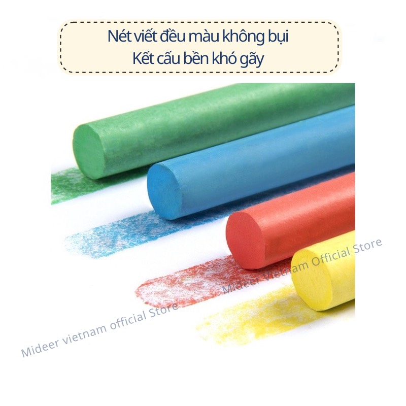 Phấn viết bảng không bụi nhiều màu dầu cọ đa năng Mideer Multifunctional palm oil chalk viết bảng tô màu trên giấy