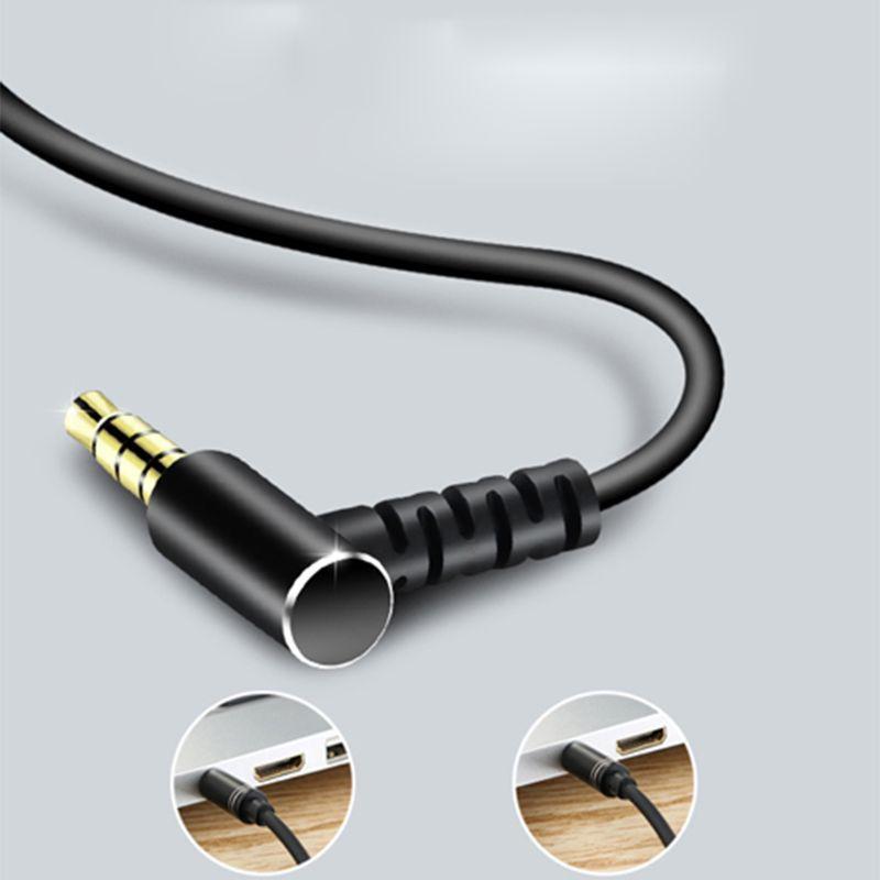 Dây Cáp Âm Thanh Nối Dài Jack Cắm 3.5mm Mạ Vàng Với Mic Dành Cho Xe Hơi