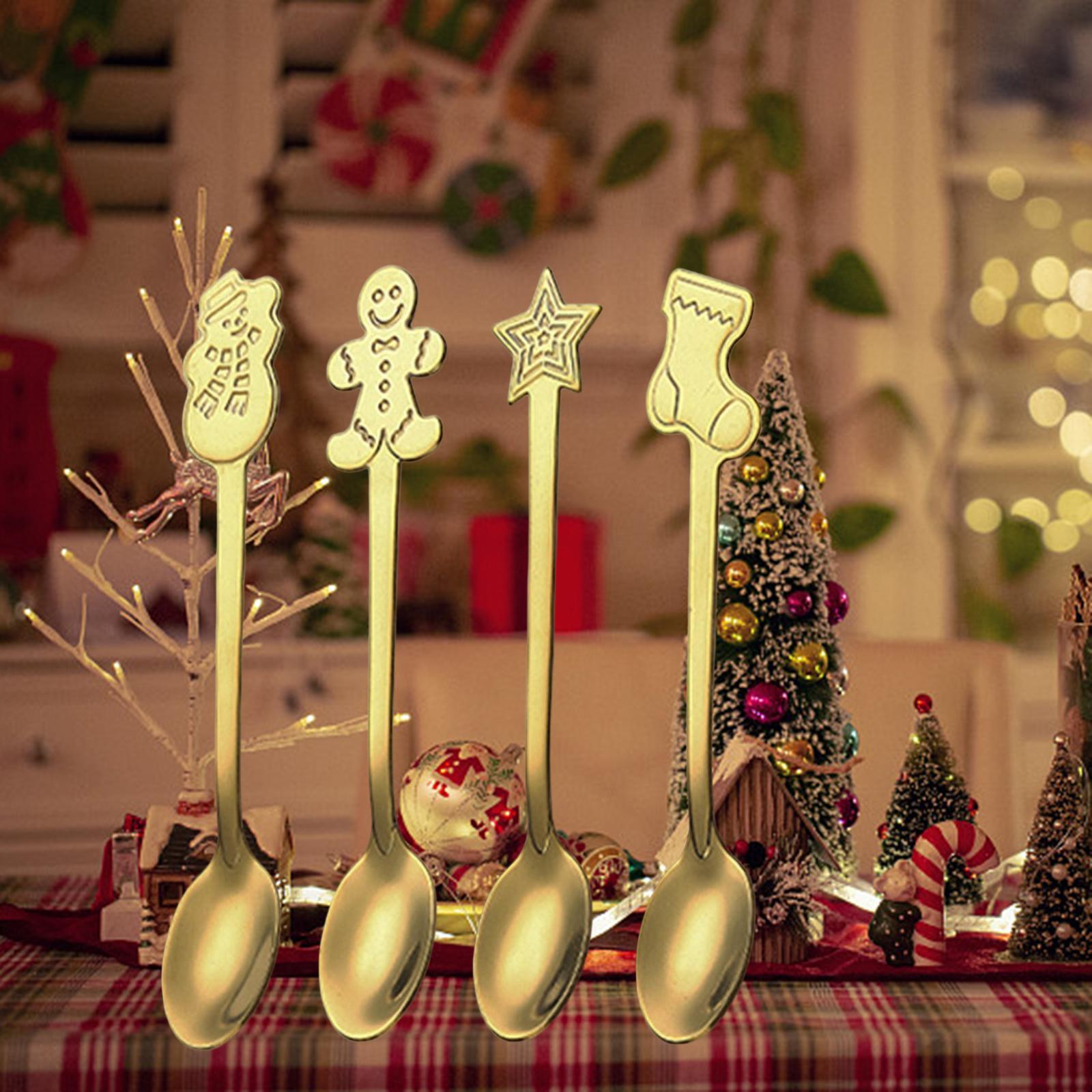 4Pcs Mini Coffee Spoons Stainless Steel Spoon Espresso Spoons for Cafe Cake